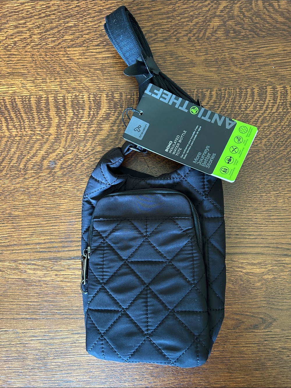 Travelon Black Quilted Anti-Theft Sling Bag